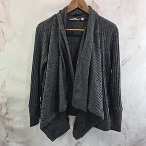 Athleta Cardigan Womens Small Gray Tiburon Open Front Sweater Ribbed